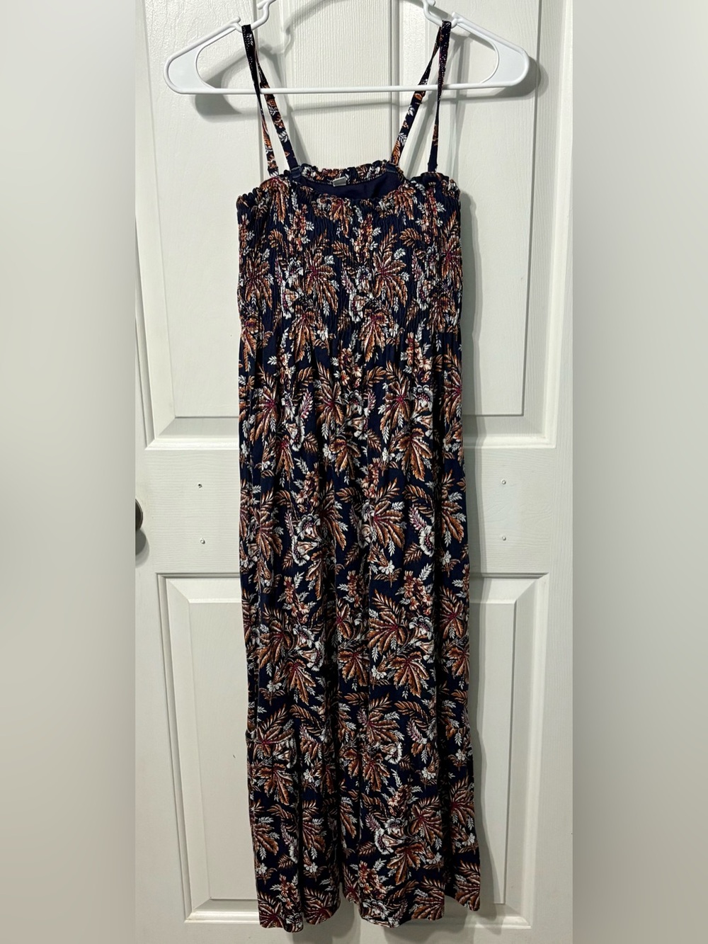 Uniqlo Navy Floral Print Maxi Skirt